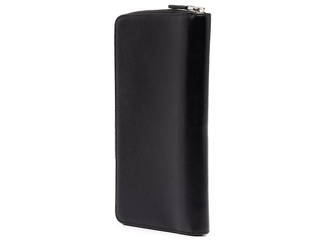 Prada Black Saffiano Long Wallet mit Rundum-Reißverschluss - Ansicht 2