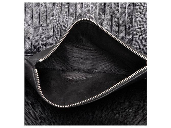 Prada Black Saffiano Long Wallet mit Rundum-Reißverschluss - Ansicht 6