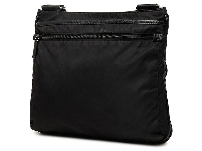 Prada Bolsa Crossbody em Tessuto Preta com Fecho de Zíper - vista 2