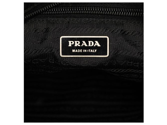 Prada Bolsa Crossbody em Tessuto Preta com Fecho de Zíper - vista 5