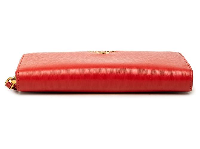 Carteira Continental Prada Red Vitello Move Zip Around - vista 3