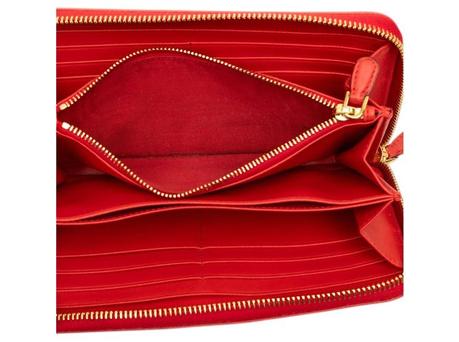 Carteira Continental Prada Red Vitello Move Zip Around - vista 4