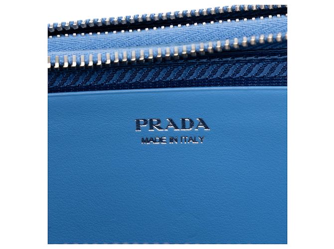 Prada Blue Mini Saffiano Lux Double Triangle Satchel - view 5