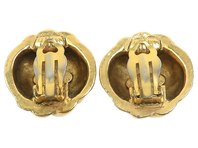 Orecchini a clip Chanel Gold CC placcati in oro con bottone a spirale - vista 2