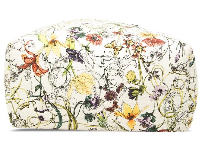 Bolso Tote Gucci de lona blanca Flora - vista 3
