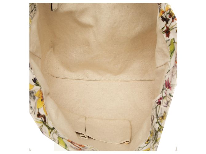 Bolso Tote Gucci de lona blanca Flora - vista 4