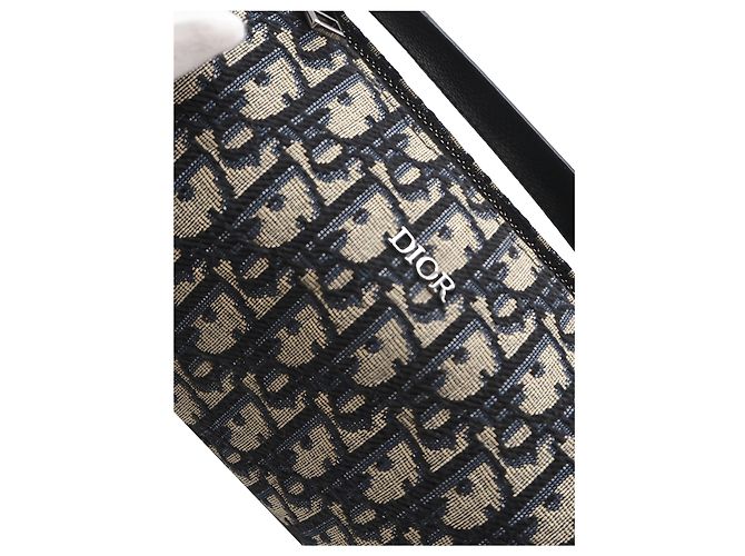 Sac Roller Messenger Mini en toile Oblique bleue Dior - vue 10