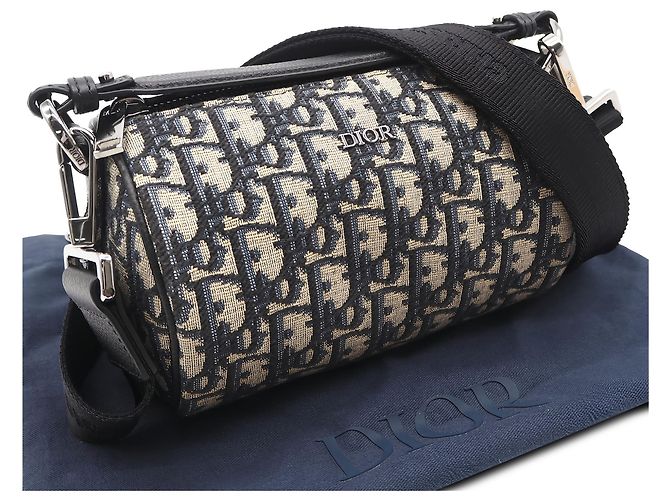 Sac Roller Messenger Mini en toile Oblique bleue Dior - vue 5