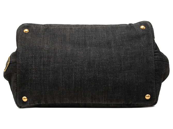 Bolso Tote Prada en Denim Negro Canapa Logo - vista 3