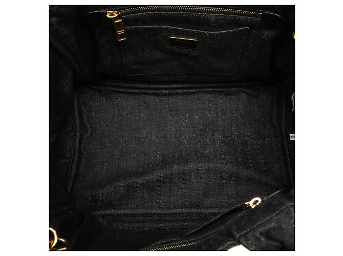 Bolso Tote Prada en Denim Negro Canapa Logo - vista 4