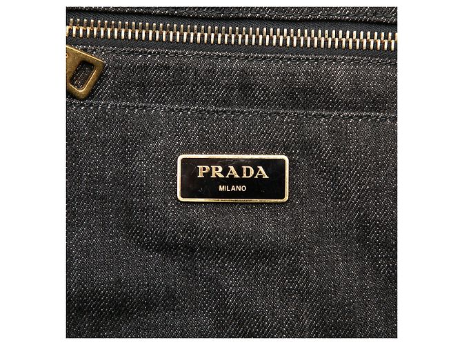 Bolso Tote Prada en Denim Negro Canapa Logo - vista 5