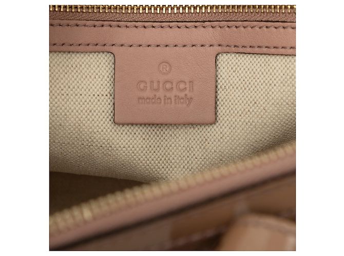 Gucci Beige Small Microguccissima Patent Nice Satchel - view 5