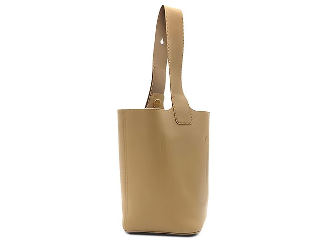 Bolso de cubo Pebble LOEWE Medium en piel de becerro lisa marrón - vista 2