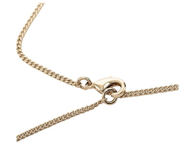 Collana Chanel Gold CC con pendente a cervo in perle sintetiche e strass placcato oro - vista 4