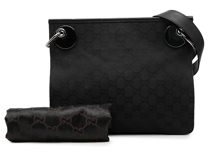 Gucci Black GG Canvas Eclipse Crossbody-Tasche - Ansicht 7