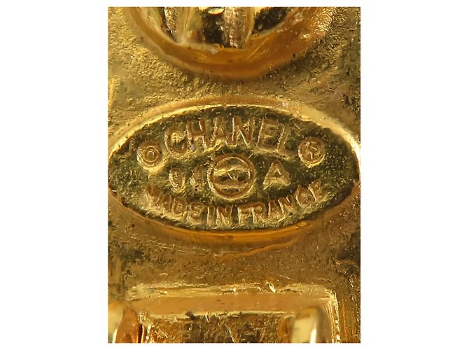 Orecchini a clip Chanel Gold CC placcati oro con perle finte - vista 4