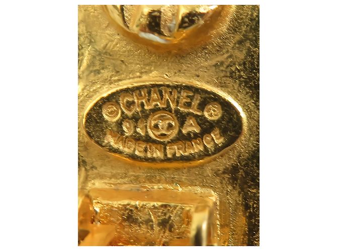Orecchini a clip Chanel Gold CC placcati oro con perle finte - vista 8