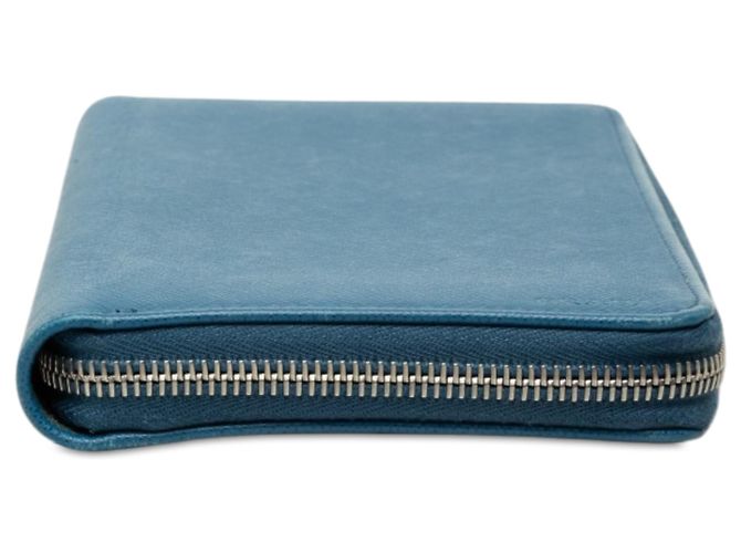 Portafoglio Portfolio Prada Blue Saffiano con zip - vista 3