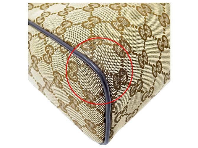 Borsa a tracolla Gucci in tela GG beige e marrone - vista 8