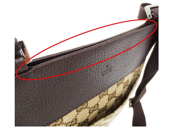 Borsa a mano Gucci in tela GG beige e marrone - vista 11