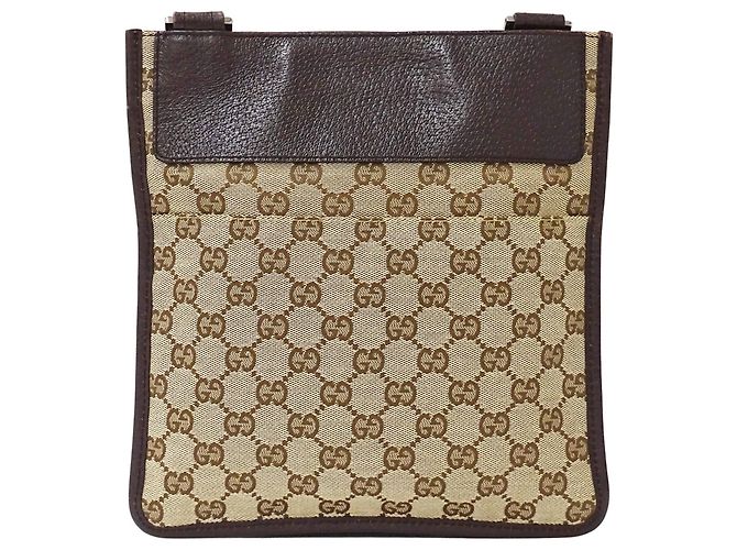 Borsa a mano Gucci in tela GG beige e marrone - vista 2