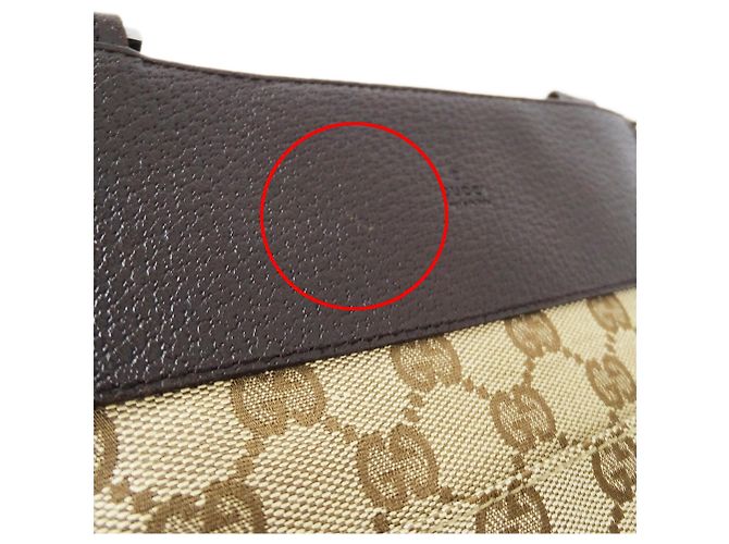 Borsa a mano Gucci in tela GG beige e marrone - vista 9