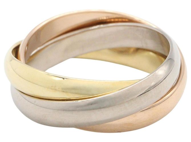Anello Cartier Trinity in oro bianco oro giallo e oro rosa - vista 2