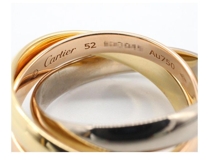 Anello Cartier Trinity in oro bianco oro giallo e oro rosa - vista 3