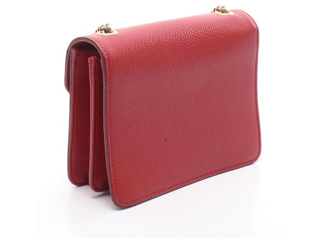 Sac à épaule Gucci Interlocking G en cuir rouge - vue 2