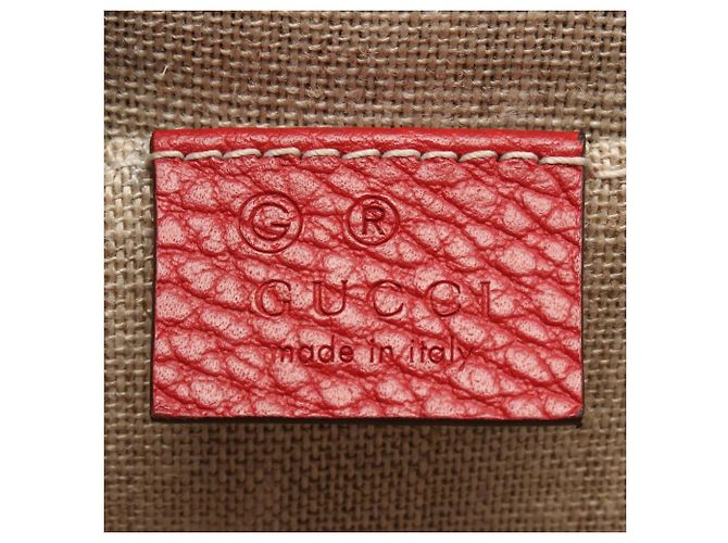Sac à épaule Gucci Interlocking G en cuir rouge - vue 4