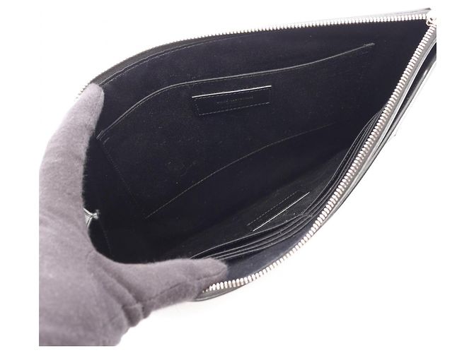 Borsa a pochette in pelle nera Yves Saint Laurent - vista 3