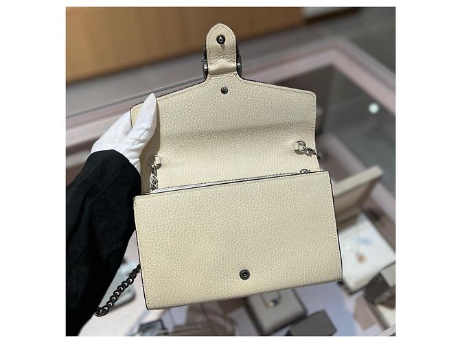 Gucci Dionysus Bag On Chain Off-white Leather - view 5