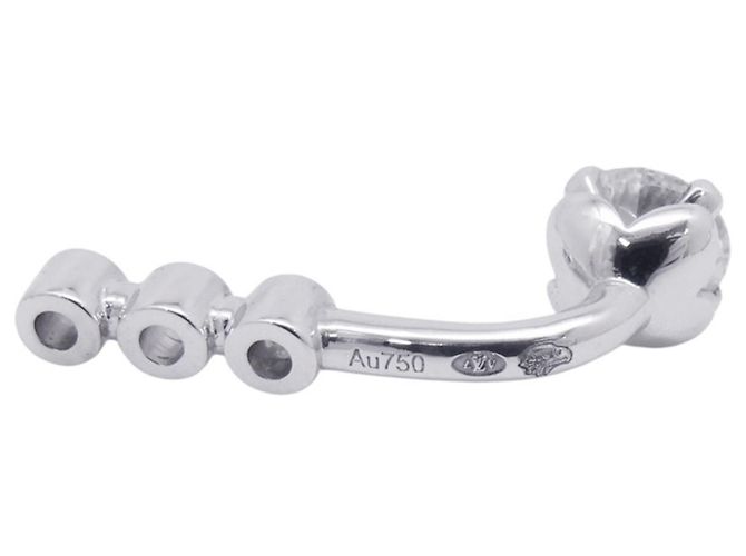 Pendientes de botón Louis Vuitton en oro blanco de 18K y diamantes - vista 11