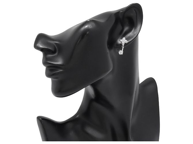 Pendientes de botón Louis Vuitton en oro blanco de 18K y diamantes - vista 6
