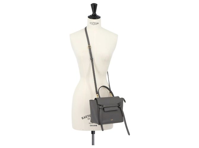Céline Celine Sac banane/Sac à main en cuir gris - vue 10
