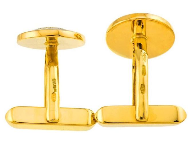 Bulgari Abotoaduras Bvlgari em esmalte e ouro amarelo 18K - vista 4