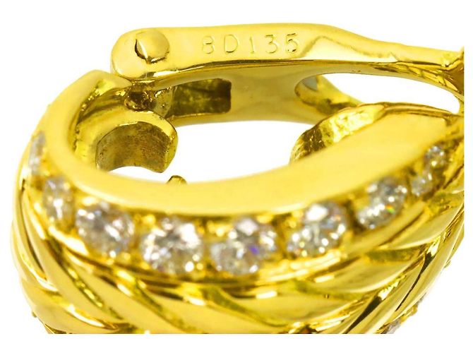 Timeless Pendientes de clip Chanel en oro amarillo 18K y diamantes - vista 6