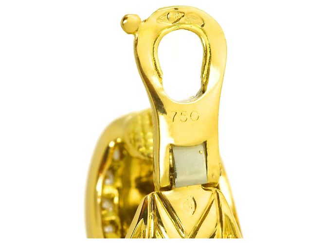 Timeless Pendientes de clip Chanel en oro amarillo 18K y diamantes - vista 7