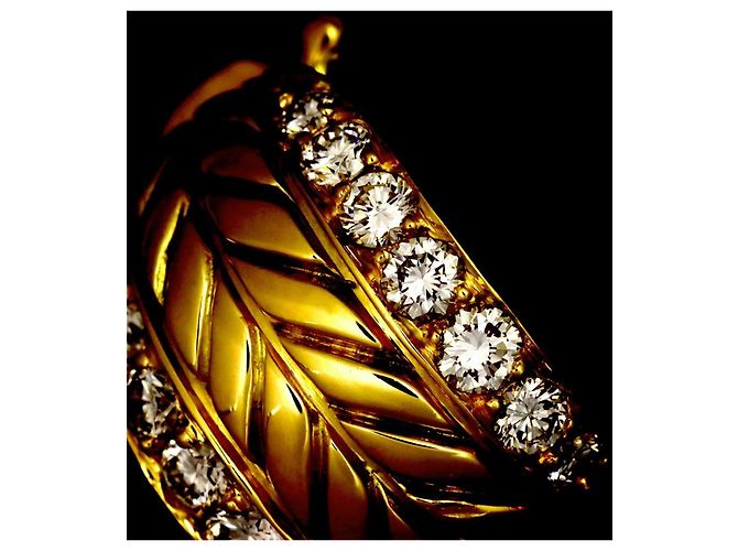 Timeless Pendientes de clip Chanel en oro amarillo 18K y diamantes - vista 9