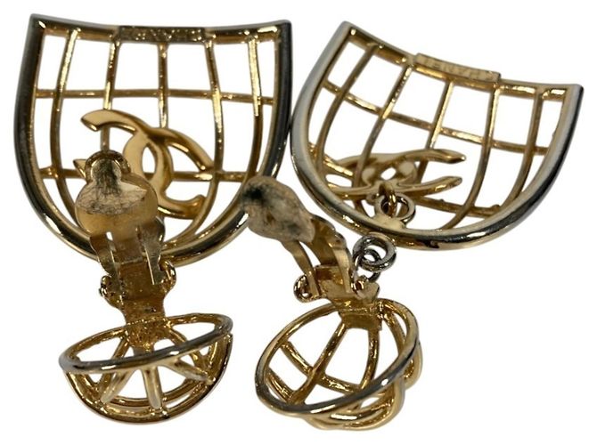 CHANEL Vintage Birdcage Clip-On Ohrringe - Ansicht 8