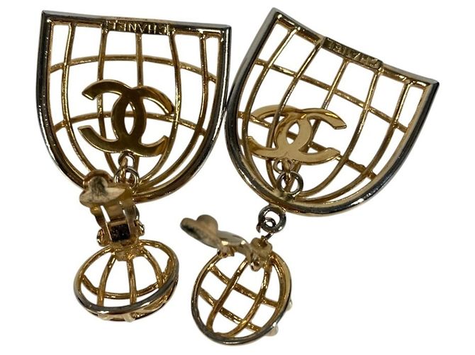 CHANEL Vintage Birdcage Clip-On Ohrringe - Ansicht 9