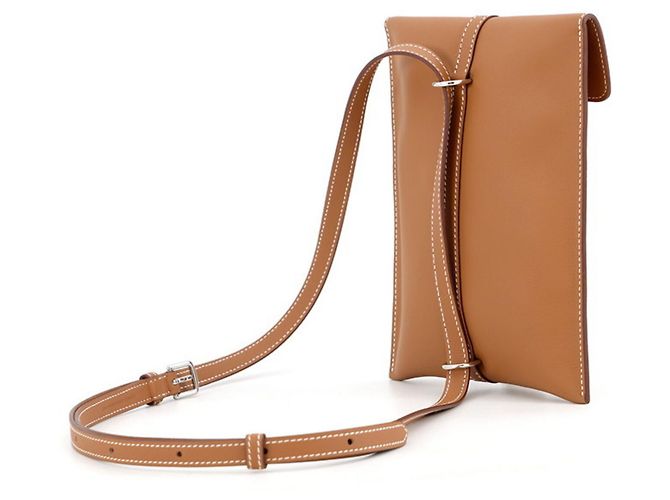 Hermès Borsa a tracolla Hermes Glenan To Go in pelle Swift Gold - vista 2