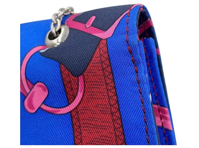 Hermès Hermes Kara Chain Shoulder Bag in Blue Multicolor Silk - view 10