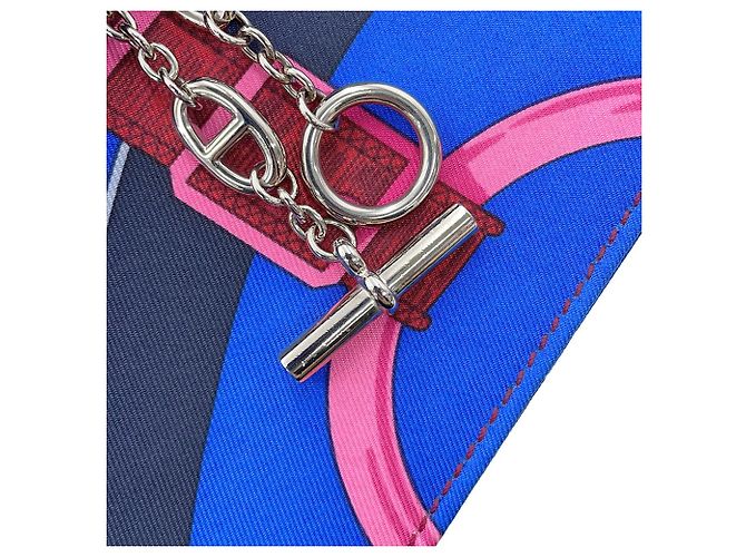 Hermès Hermes Kara Chain Shoulder Bag in Blue Multicolor Silk - view 14