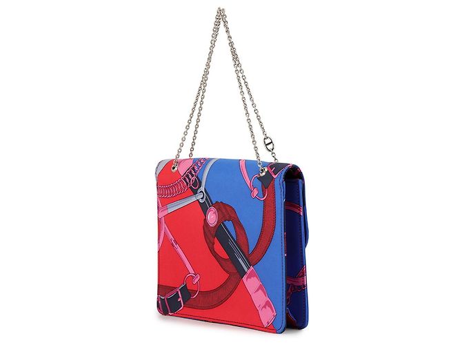 Hermès Hermes Kara Chain Shoulder Bag in Blue Multicolor Silk - view 2