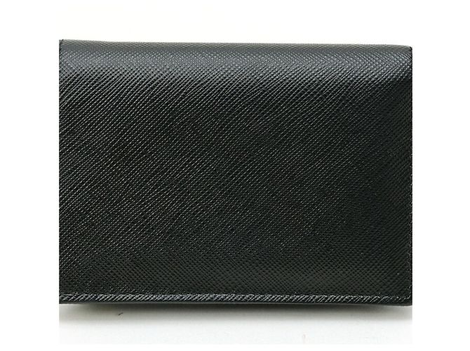 Portefeuille compact bi-fold Prada Saffiano Triangle - vue 2
