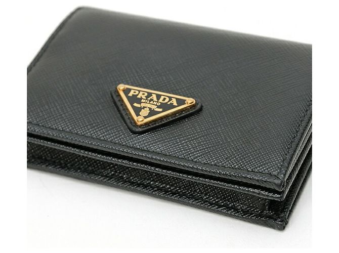 Portefeuille compact bi-fold Prada Saffiano Triangle - vue 3