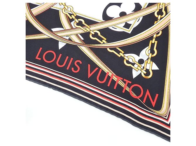 Lenço de seda preto e branco Louis Vuitton - vista 2