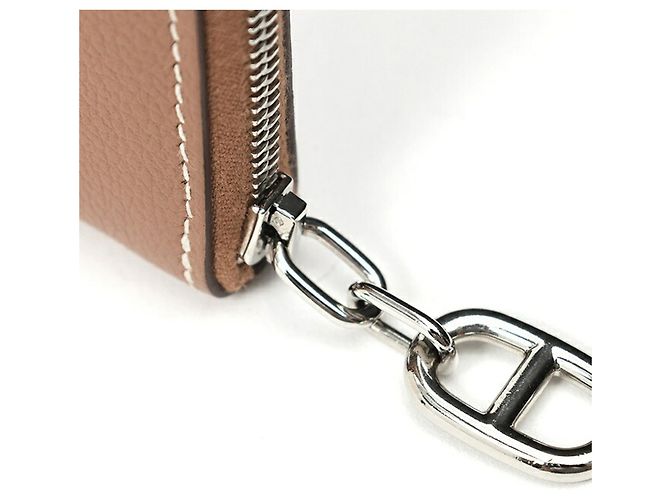 Hermès Tarjetero Compacto Hermes en Gold Brown - vista 4