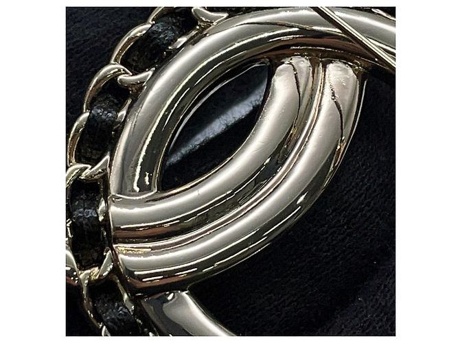 Broche Chanel Champagne Gold con pedrería - vista 6